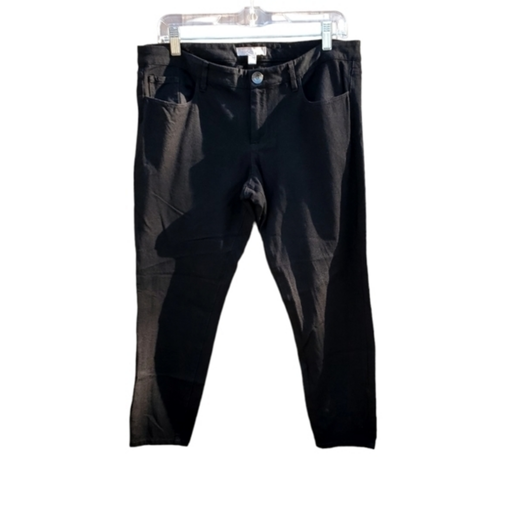 Banana Republic Black Cropped Sloan Strsight Leg Pants Size 12‎ Petite 12P